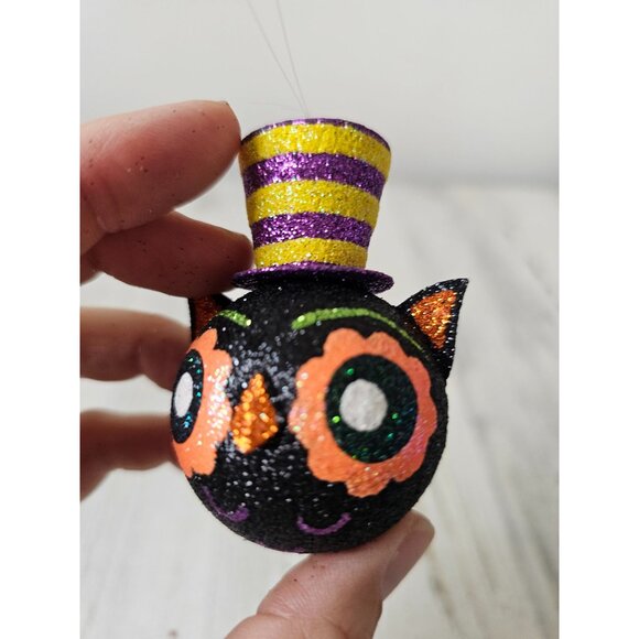 Pier 1 owl glitter ornament hat Halloween rare tree vintage Xmas - Picture 3 of 9
